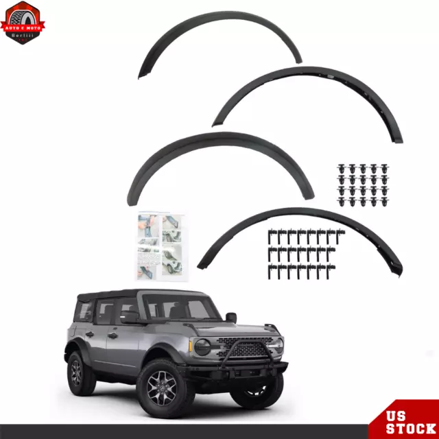 Wheel Lip Fender Flares For 2021 2022 2023 Ford Bronco Front Rear 33"L× 4"W