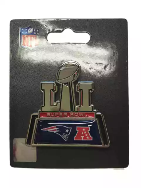 Neuf England Patriots 2017 Super Bol Li 51 Trophée Logo Aminco Métal Épinglette