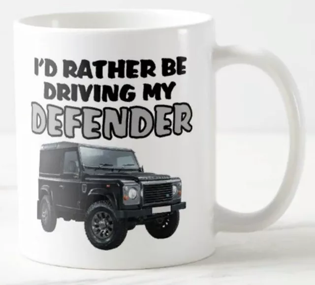 I'D RATHER BE DRIVING MY DEFENDER ~ MUG ~ classic land rover landrover car mugs