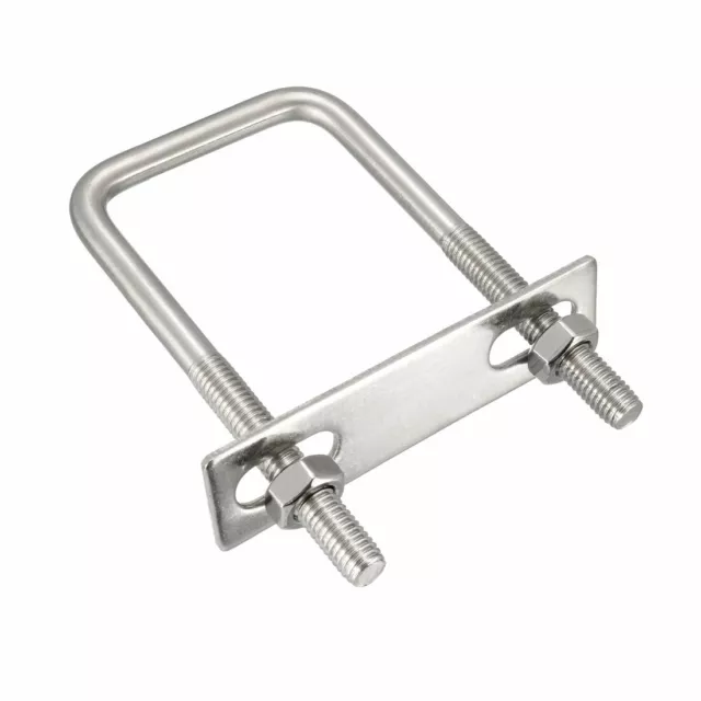 Square U-Bolts M8 50mm Inner Width 304 Stainless Steel with Nuts Frame Straps