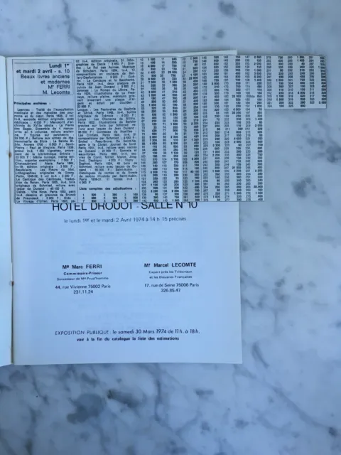 Catalogue de vente Beaux livres anciens et modernes 2 Avril 1974 2