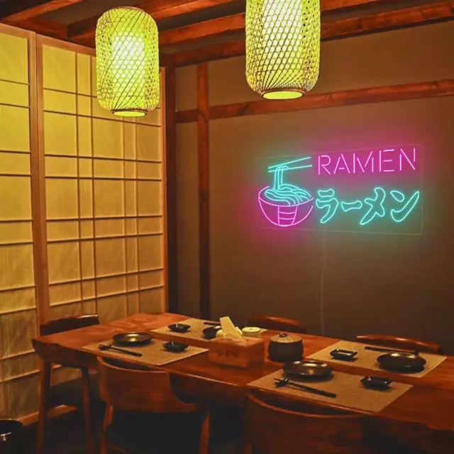 20" Ramen Japanese Noodles Neon Signs LED Custom Restaurant Wall Art Decor