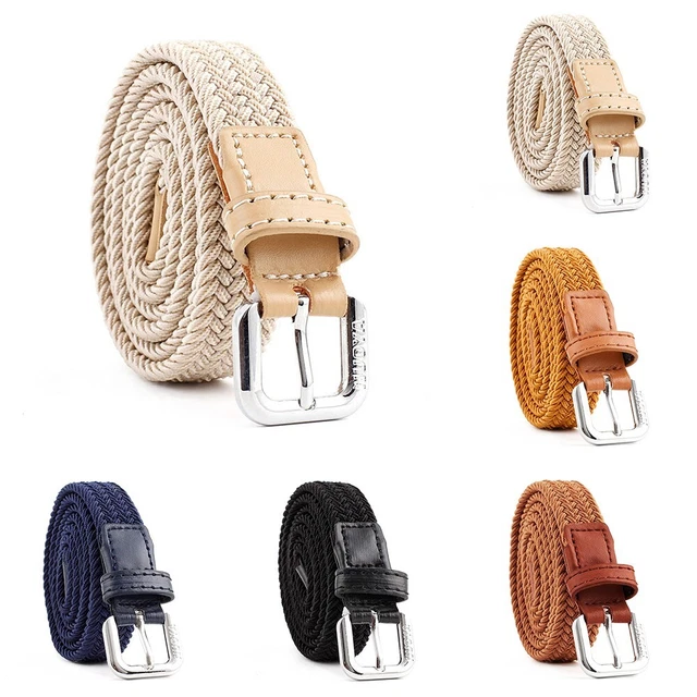 Cinture Intrecciate Bambini Regolabili Bambini Tessuta Cintura Elastica Marrone 100cm