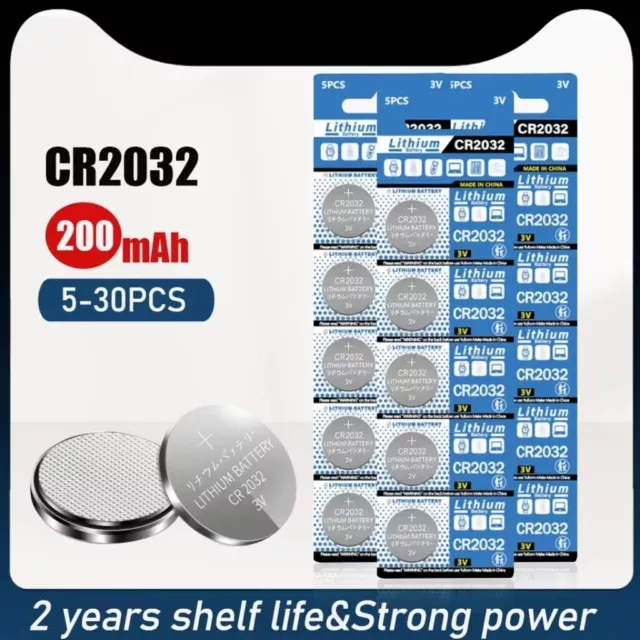 5-20PCS 3V 200mAh CR2032 Button Battery BR2032 ECR2032 LM2032 5004LC Coin Cell