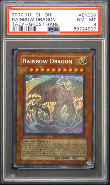 2007 TAEV-EN006 Rainbow Dragon Ghost Rare Yu-Gi-Oh! TCG Card PSA 8