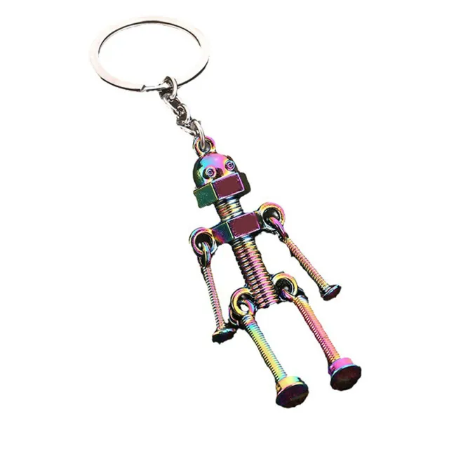 Funny Robot Keychain Metal Screw Body Keyring Bag Pendant Charms Car Key Hold Hu