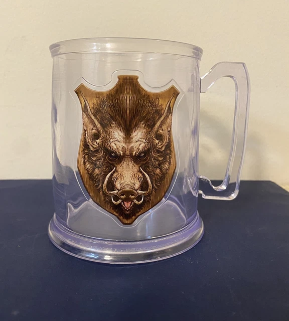 HARRY POTTER HOGS Head Clear Plastic Butter Beer Tankard Mug Universal