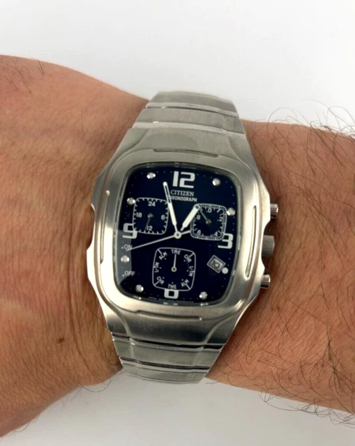 OROLOGIO CITIZEN ACTION A510 Chrono Alarm Unisex Forma Quadrata 34mm Acciaio EUR 100 00 PicClick IT