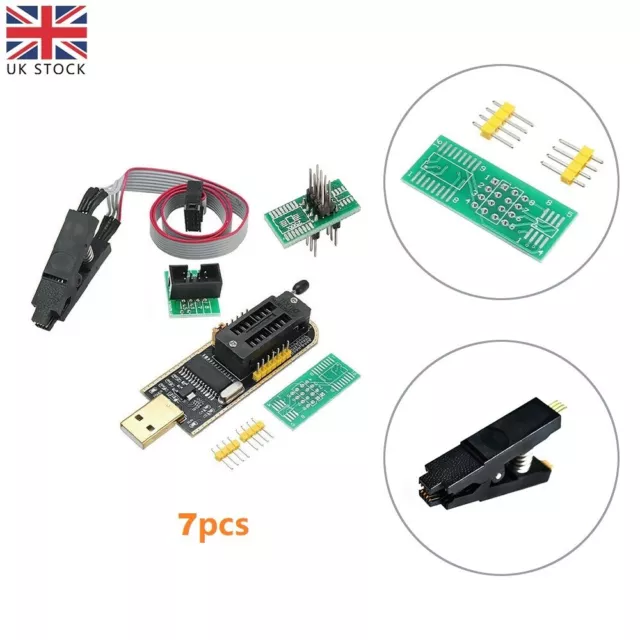 1 Set CH341A Programmer USB Eeprom Flasher Adapters for SOIC8 BIOS /24/25 Series
