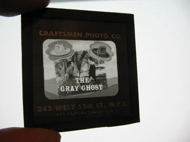 GRAY GHOST TV station western John Mosby Confederate civil war glass slide photo