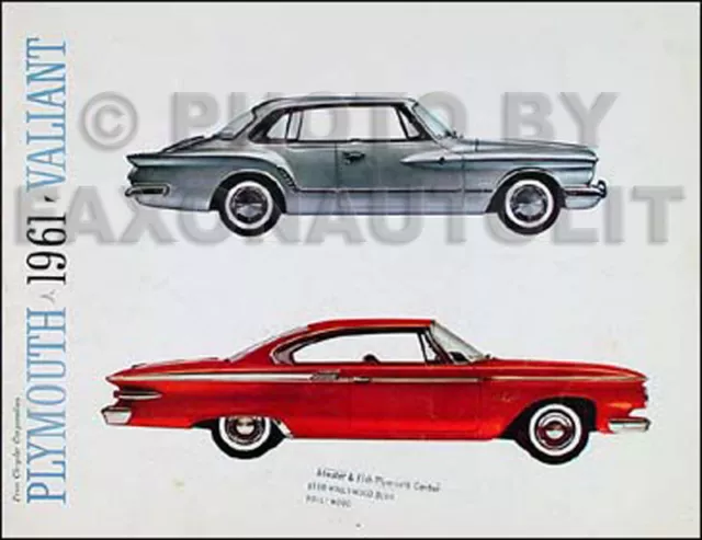 1961 Plymouth Sales Littérature Fureur Belvedere Valiant