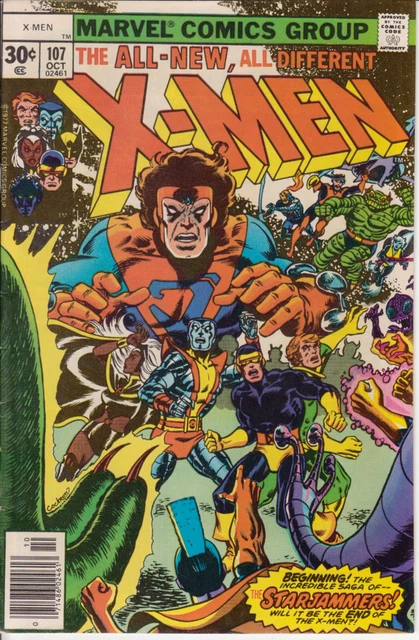 The Uncanny X-Men #107, Marvel Comics 1977 FN/VF 7.0 1st Full Starjammers + more
