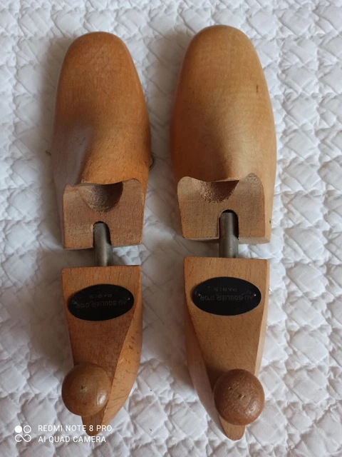 Paire De Formes à Chaussures En Bois – Alfa Paris – Vintage 1925-1930