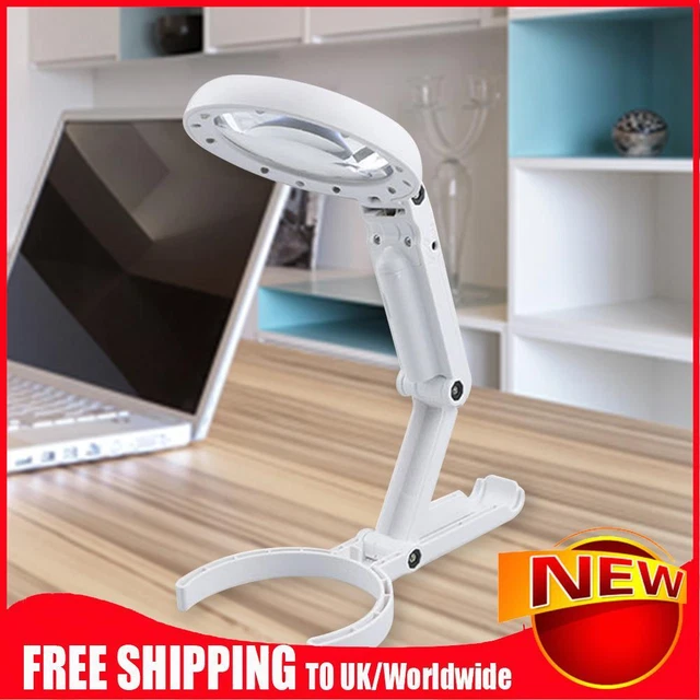 Lupa 8LED de doble propósito universal HD iluminada para joyeros de lectura