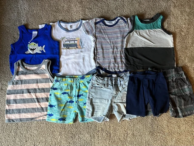 Baby boy 18 month summer clothing bundle 9 pieces