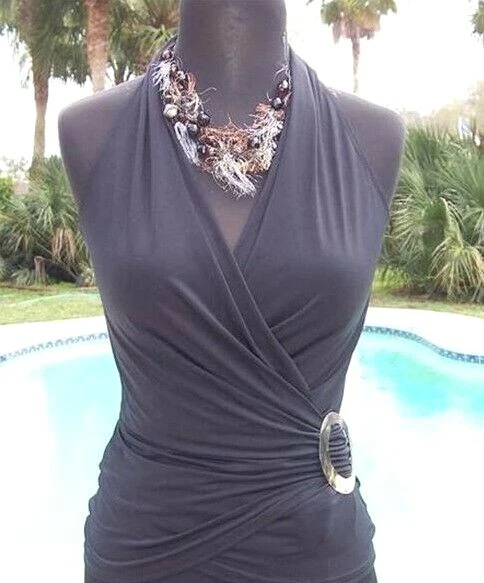 Cache Plung V Stretch Self Belt Mother Of Pearl Faux Wrap Top New XS $98 NWT Cache Plung V Stretch Self Belt Mother Of Pearl Faux Wrap Top New XS $98 NWT