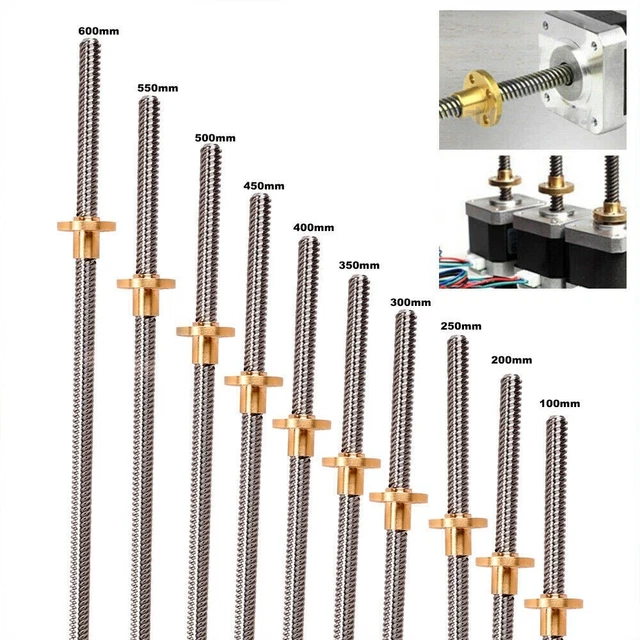 Tige à vis en acier inoxydable 8 mm fonctionnement lisse avec écrou en laiton