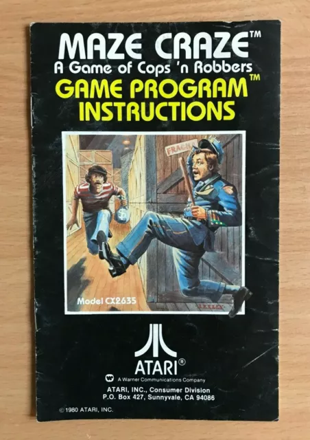 ATARI 2600 - MAZE CRAZE - Instruction Manual