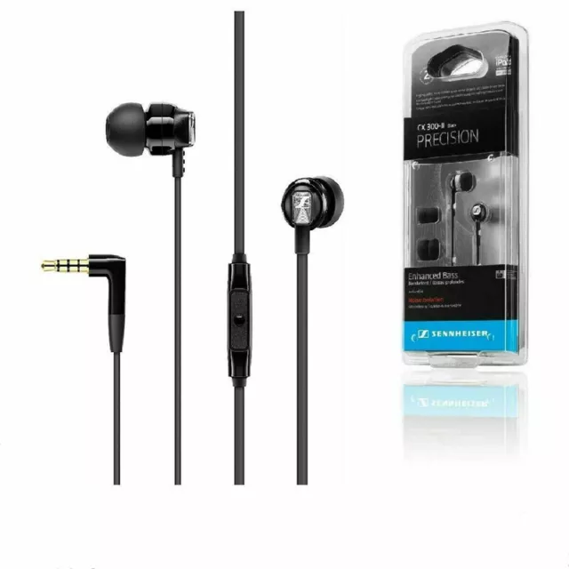 New Sennheiser CX Ear-canal Phones Black UK 300 II Precision Noise Isolating