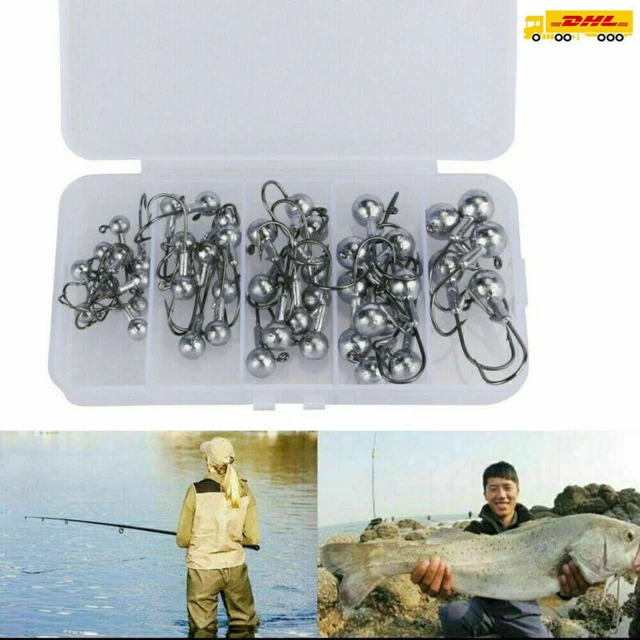 45 Stuck Jigkopf Zander rund Jighead Set Hecht Jigköpfe Rundkopf Jighaken Jigs # 2