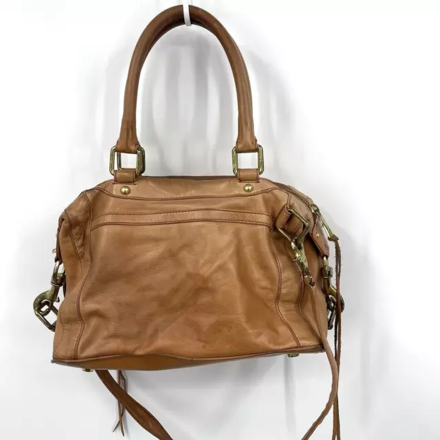 Rebecca Minkoff Purse MAB Satchel Crossbody Tan Leather Morning After Handle