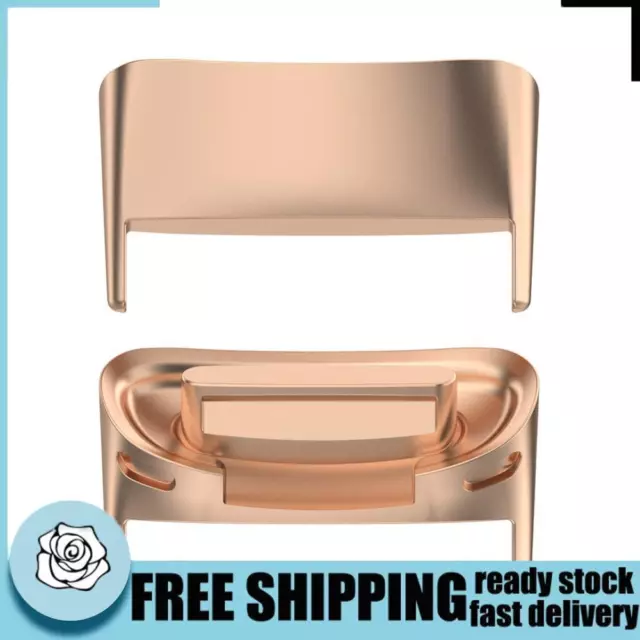 2pcs Watch Strap Adapters for Fitbit Charge 5 Band Connectors (Rose Gold)