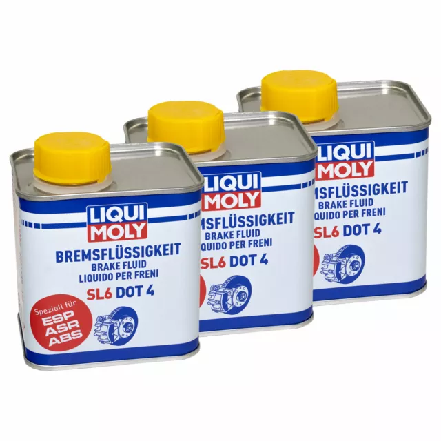 Le Liquide de Frein Moly SL6 DOT4 3x 500 ML pour KTM Moto Guzzi Malaguti Mv