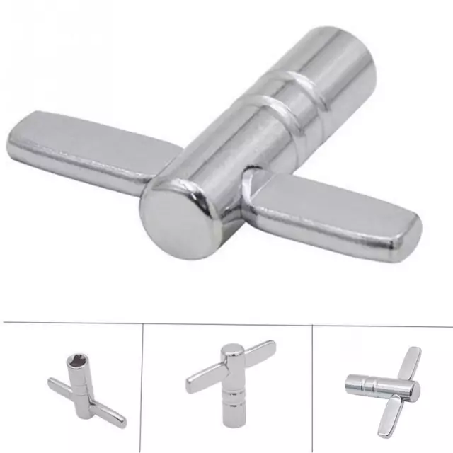 Drum Tuning Key Adjustment Wrench Silver Metal Percussion CL L4 Tool H9 C6G1