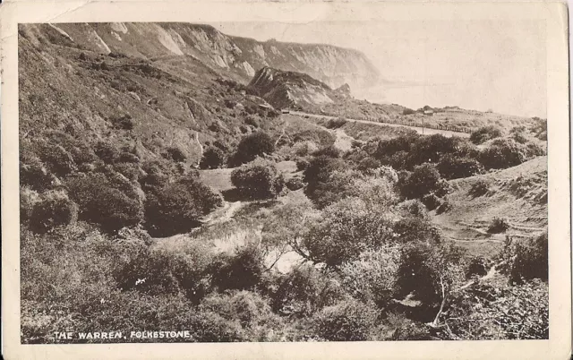 Very Nice Scarce Old Postcard - The Warren - Folkestone - Kent 1913