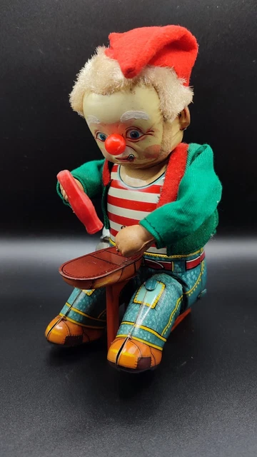 Jouet Mécanique Ancien – Ours Skieur En Tôle – Automate – Japon 1950