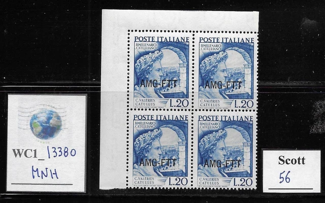 WC1_13380. ITALY: TRIESTE FTT. Block of 1949 BIMIL. CATULLO. Scott 56. MNH