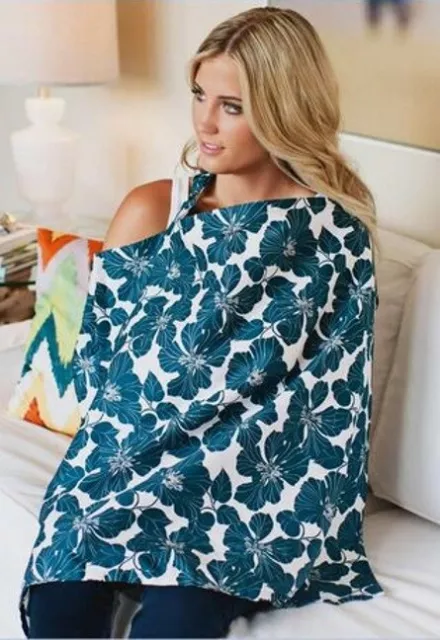 Udder Covers Breathable Cotton Feeding Kai Nursing Cover In Floral Blue