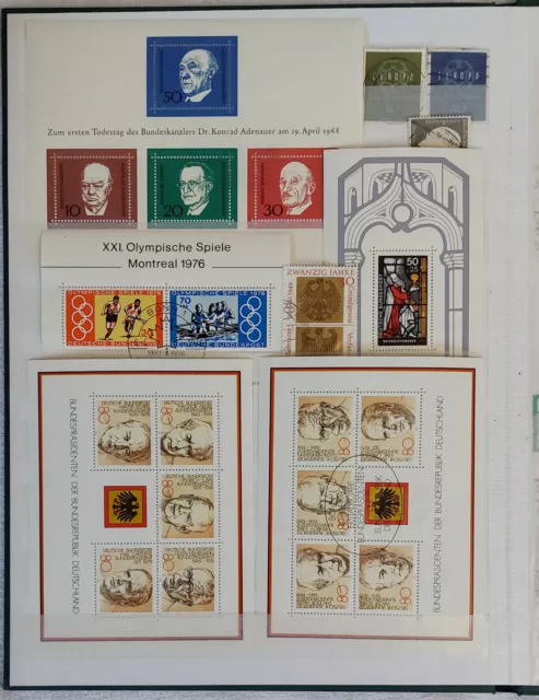 Briefmarken BRD Deutschland, im Album, verschiedene Jahrgänge, nicht sortiert,