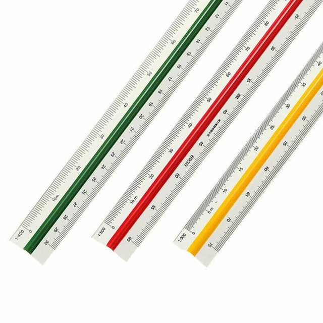 Règles Triangulaires DIYCUT - 2 Pièces Aluminium 15cm Échelles Multiples