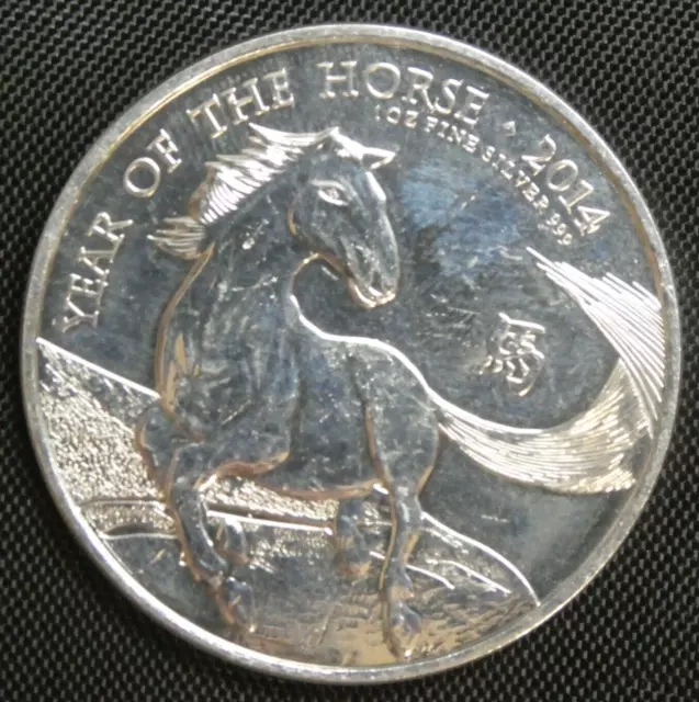 2014 Australia 2 Pounds Year Of The Horse .999 Fine Silver 1 Oz Silver Coin