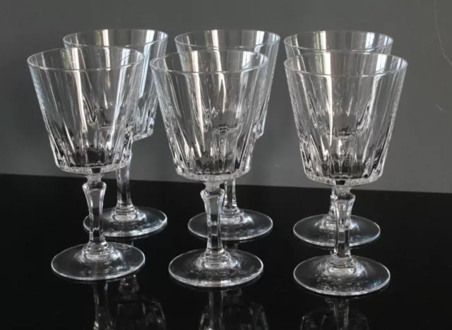 6 verres à vin blanc porto  en cristal d'Arques modèle Versailles