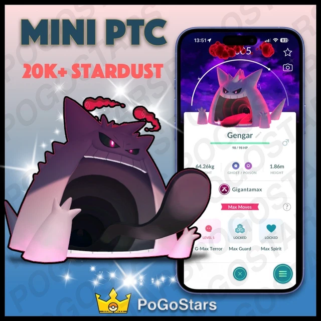 Pokémon Go | Shiny Gengar Gigantamax Dark Skies Background - Trade 20K - Foto 7