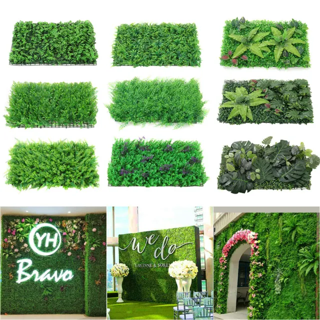 Artificial Plastic Plant Foliage Grass Wall Panels Wedding Venue Background Deco