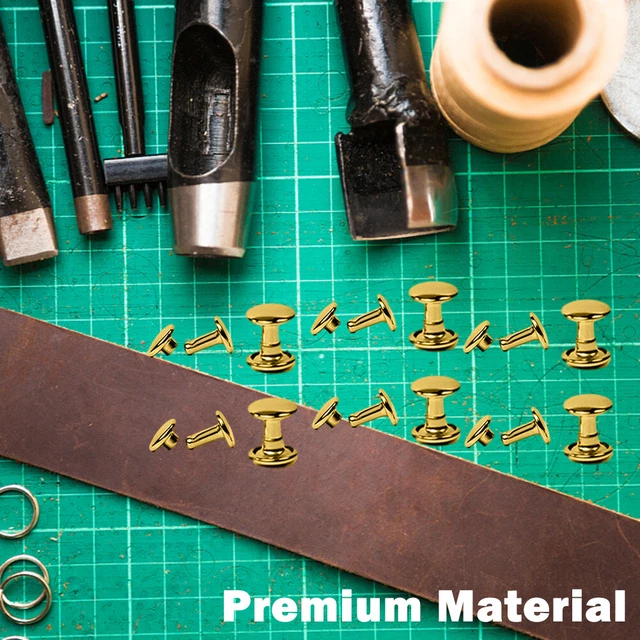 200pcs Anti Fade Double Round Cap Leather Rivets Multi Purpose 6mm Tubular Metal