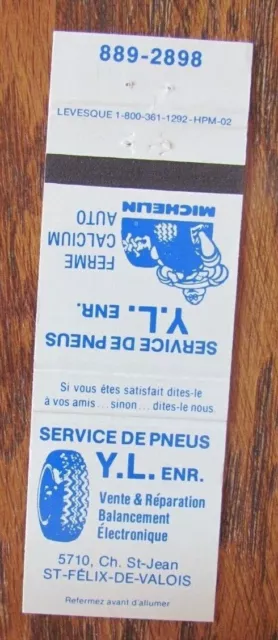 Michelin Tires Matchbook Cover: St-Felix-De-Valois, Quebec Empty Matchcover -D2