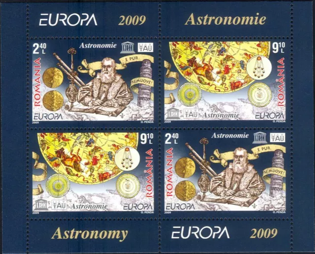 Romania 2009 Europa/Astronomy/Galileo/Telescope/Space/Stars 4v m/s (b340q)