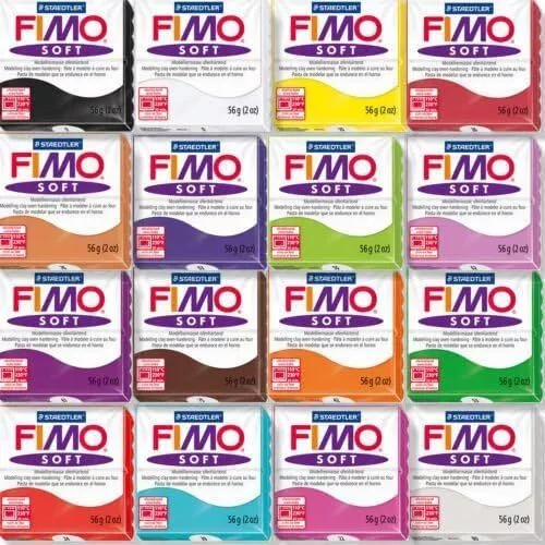 FIMO Soft Polymer Oven Modelling Clay - All Colours - Assorted Pack of 10 x 56g