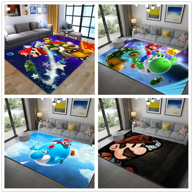 Neu Super Mario Teppich Fußmatten Kinderteppich Antirutsch Bodenmatte Türmatte