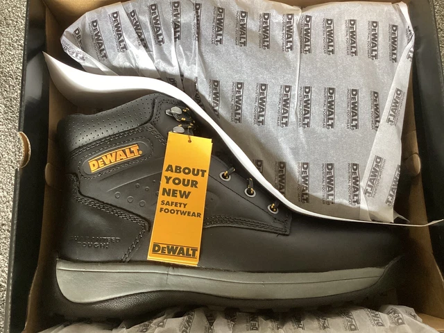 DEWALT BOLSTER LEATHER Safety Boots Black Mens U.K. 8 EUR 42 Steel Toecap 22.00 PicClick UK