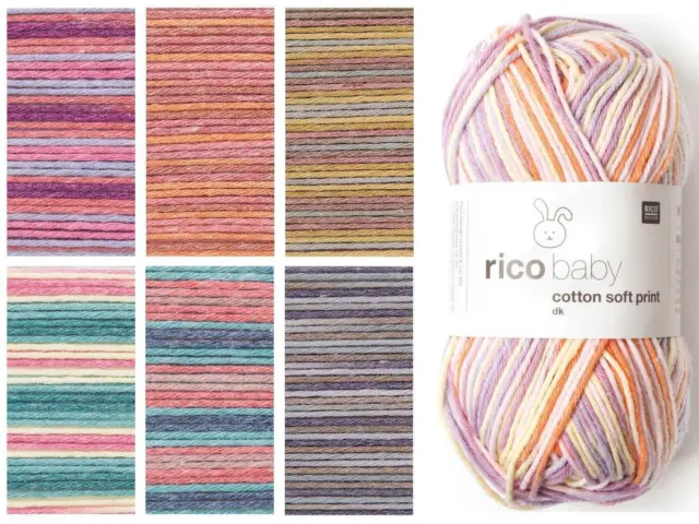 RICO BABY COTTON SOFT PRINT DK Babywolle Farbverlauf fein (50g, Farbauswahl)
