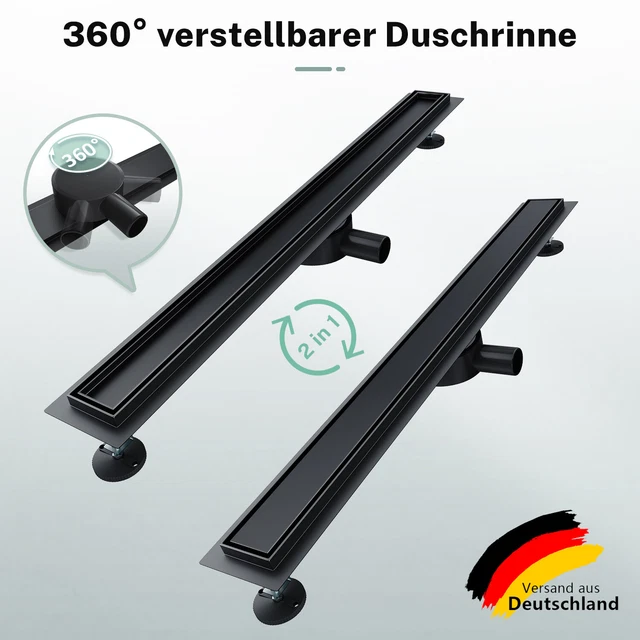 MYLERCT Edelstahl-Duschablauf 10x10 Cm, Schwarz, Geruchs- & Insektendicht, Ablauf Ø 40 Mm