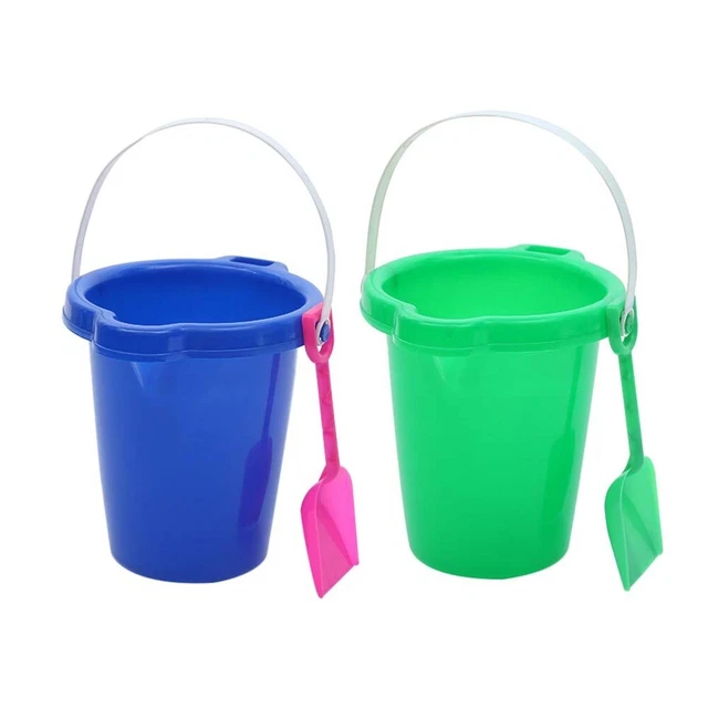 2 piezas Cubo de arena de plástico Soporte de arena Arena Herramientas de juego Para Kin