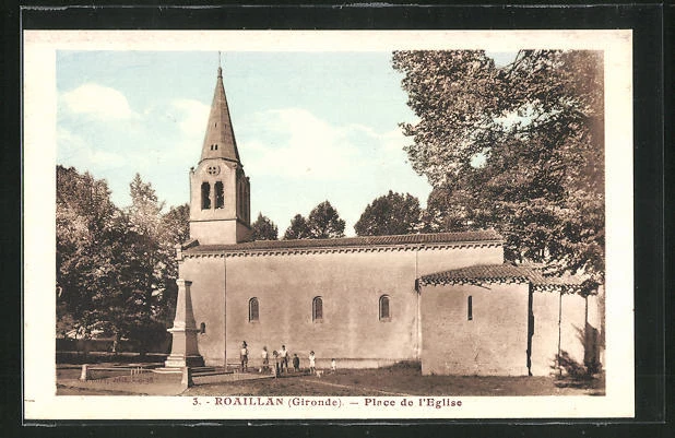 CPA Roaillan, Place de l´Eglise
