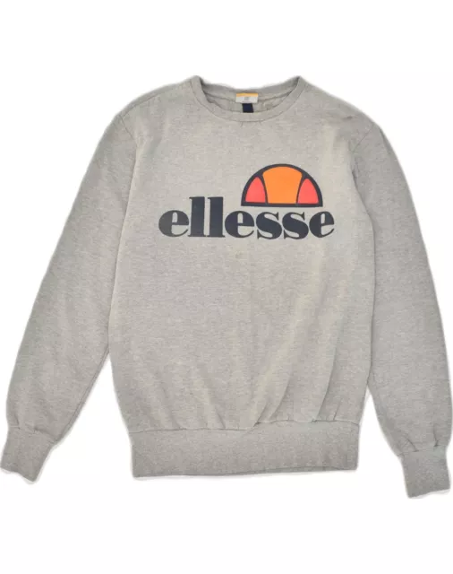 ELLESSE Mens Graphic Sweatshirt Jumper Small Grey Cotton HT01