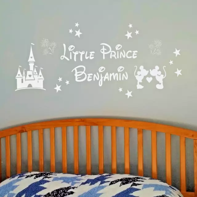 Disney Prince/Princess Personalise Wall Sticker Bedroom Nursery Disney Inspired